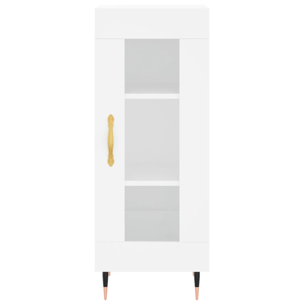 Highboard hvit 34,5x34x180 cm konstruert tre