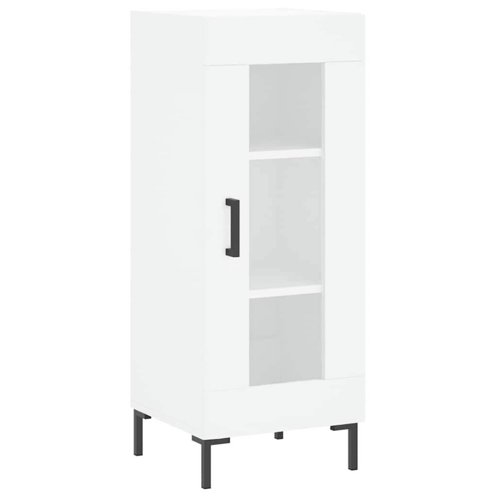Highboard hvit 34,5x34x180 cm konstruert tre
