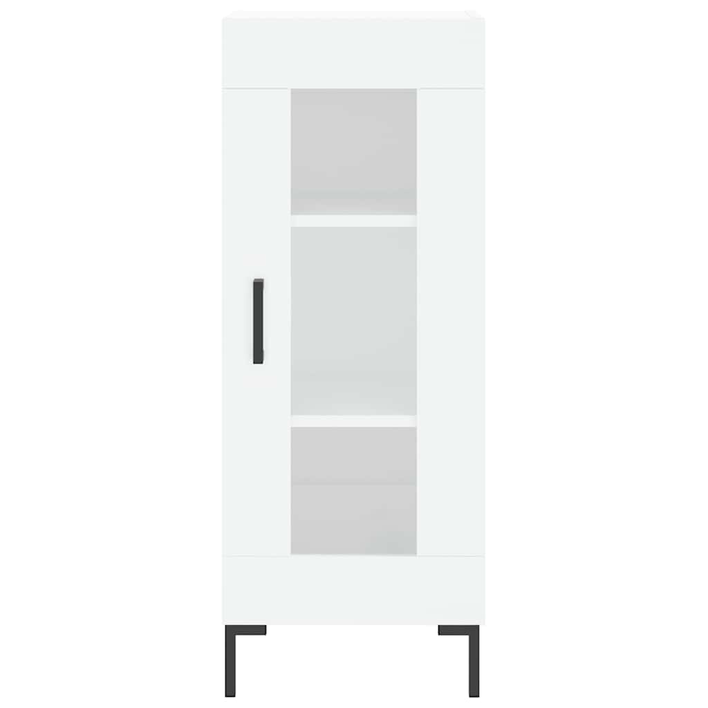 Highboard hvit 34,5x34x180 cm konstruert tre