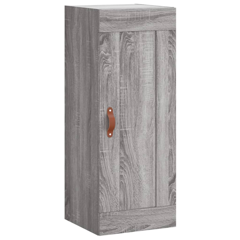 Highboard grå sonoma 34,5x34x180 cm konstruert tre