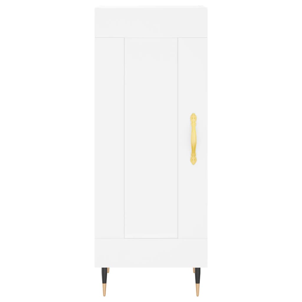 Highboard hvit 34,5x34x180 cm konstruert tre