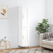 Highboard hvit 34,5x34x180 cm konstruert tre