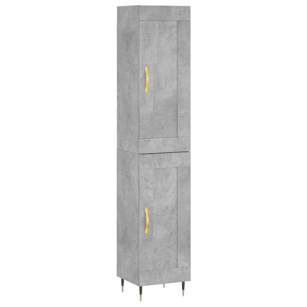 Highboard betonggrå 34,5x34x180 cm konstruert tre vidaXL
