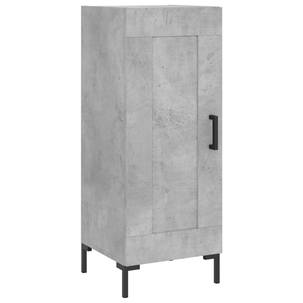 Highboard betonggrå 34,5x34x180 cm konstruert tre