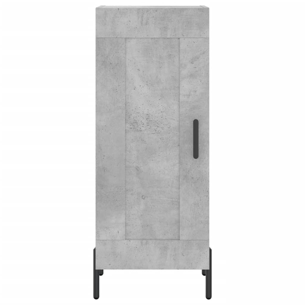Highboard betonggrå 34,5x34x180 cm konstruert tre