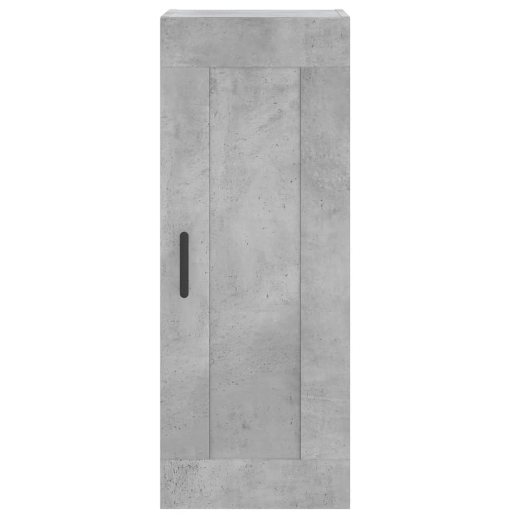 Highboard betonggrå 34,5x34x180 cm konstruert tre