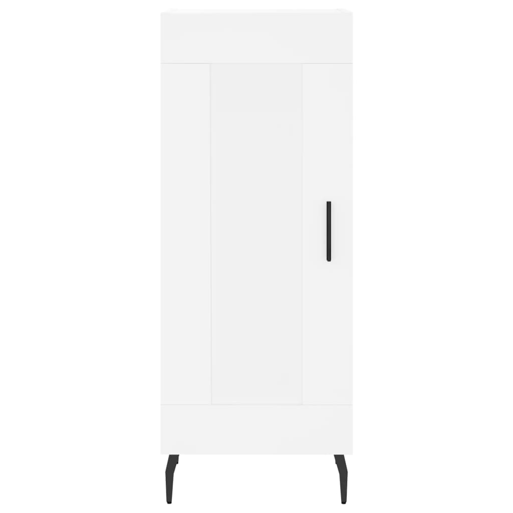 Highboard hvit 34,5x34x180 cm konstruert tre