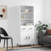 Highboard hvit 69,5x34x180 cm konstruert tre
