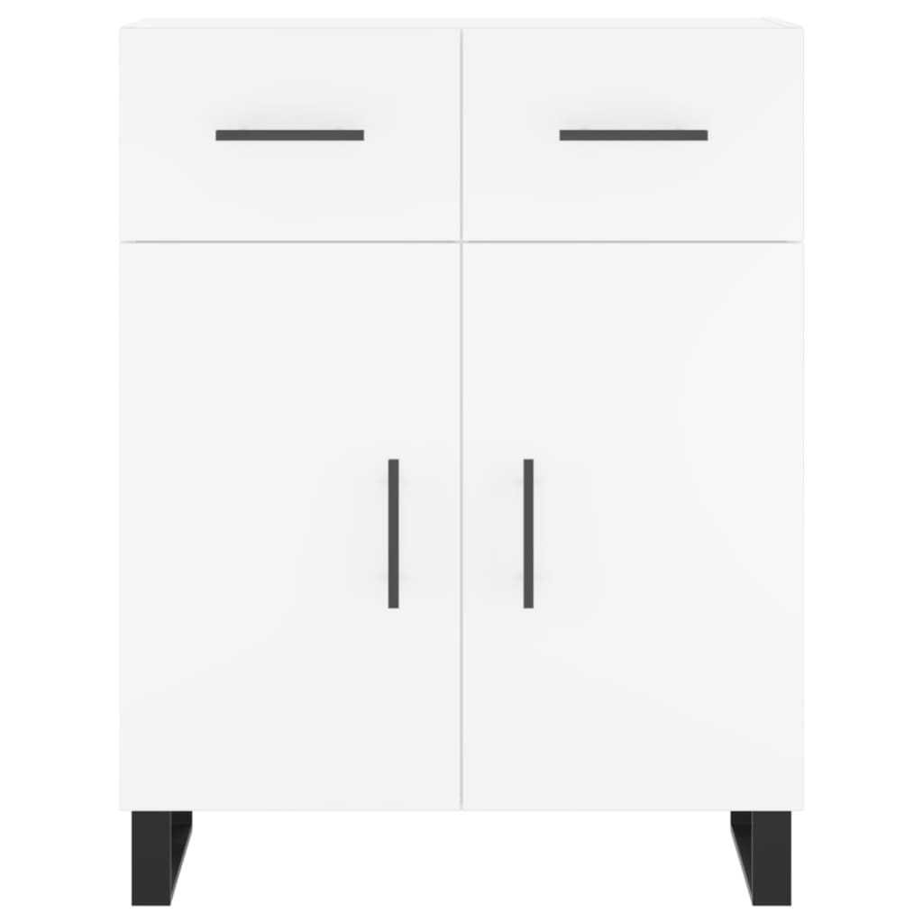 Highboard hvit 69,5x34x180 cm konstruert tre