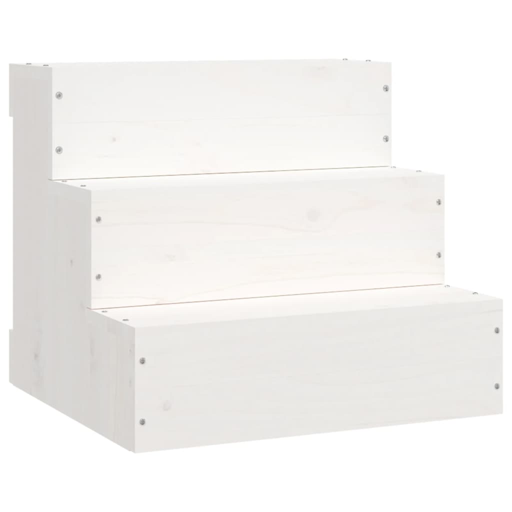 Kjæledyrstrapp hvit 40x37,5x35 cm heltre furu
