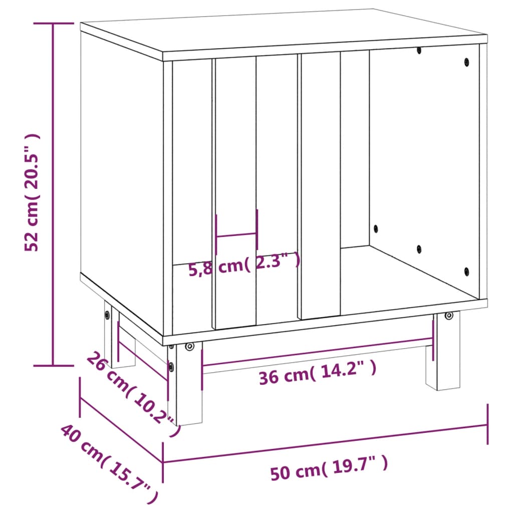 Hundeseng honningbrun 50x40x52 cm heltre furu