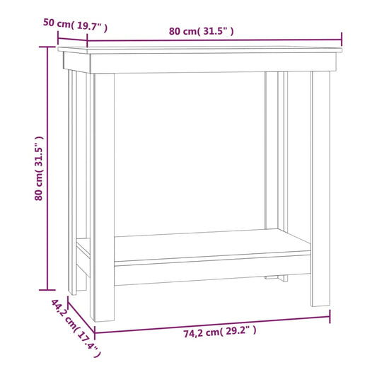 Arbeidsbenk 80x50x80 cm heltre furu