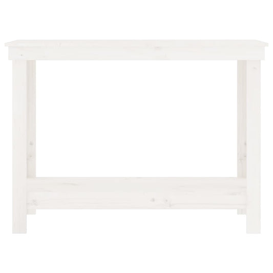 Arbeidsbenk hvit 110x50x80 cm heltre furu