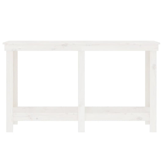 Arbeidsbenk hvit 140x50x80 cm heltre furu