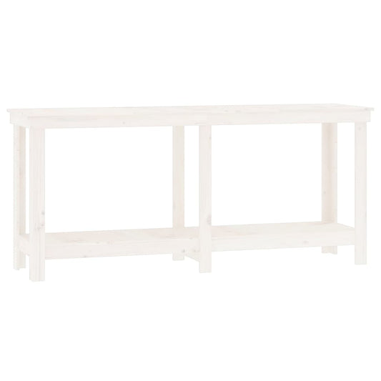 Arbeidsbenk hvit 180x50x80 cm heltre furu
