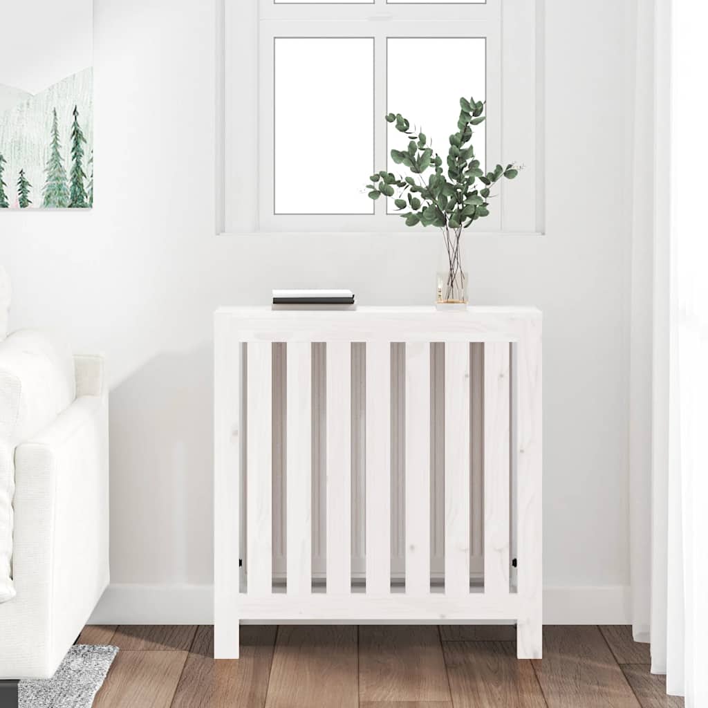 Radiatordeksel hvit 79,5x19x84 cm heltre furu vidaXL
