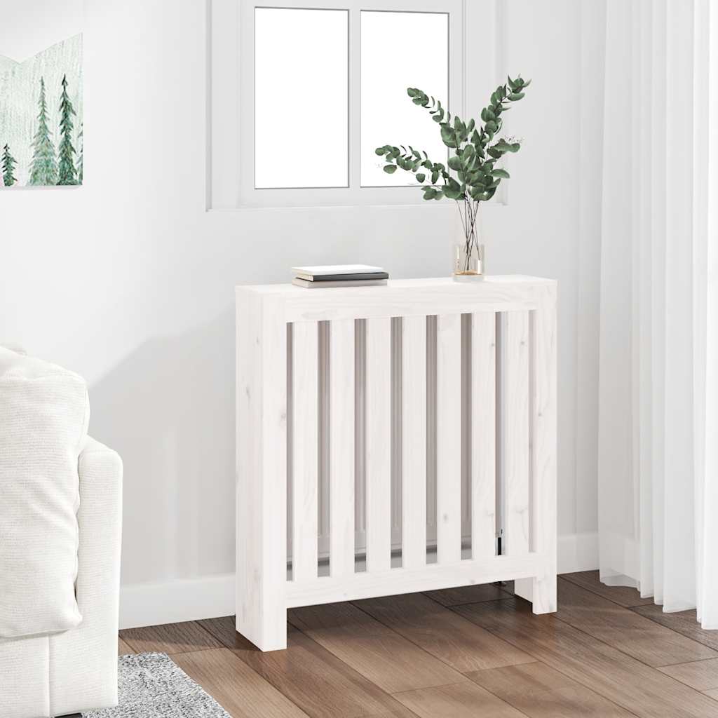 Radiatordeksel hvit 79,5x19x84 cm heltre furu vidaXL