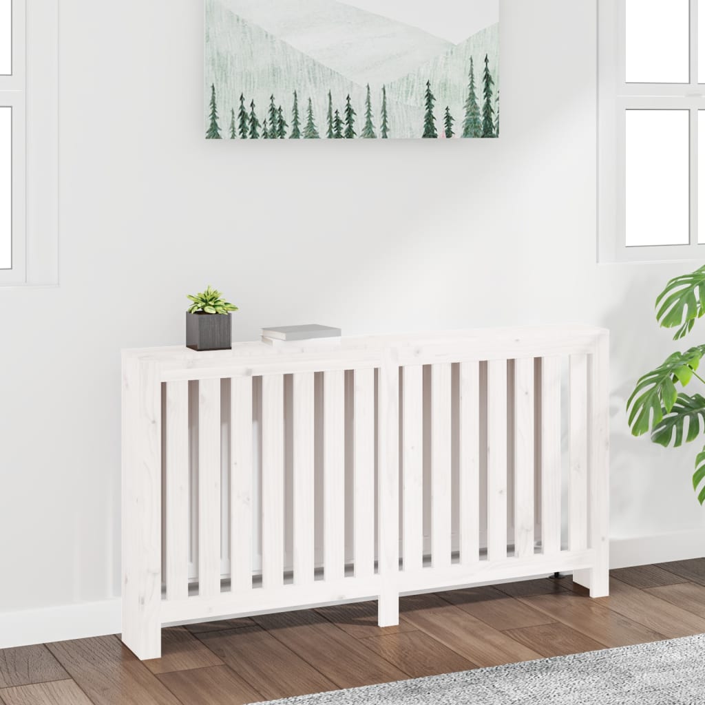 Radiatordeksel hvit 153x19x84 cm heltre furu vidaXL