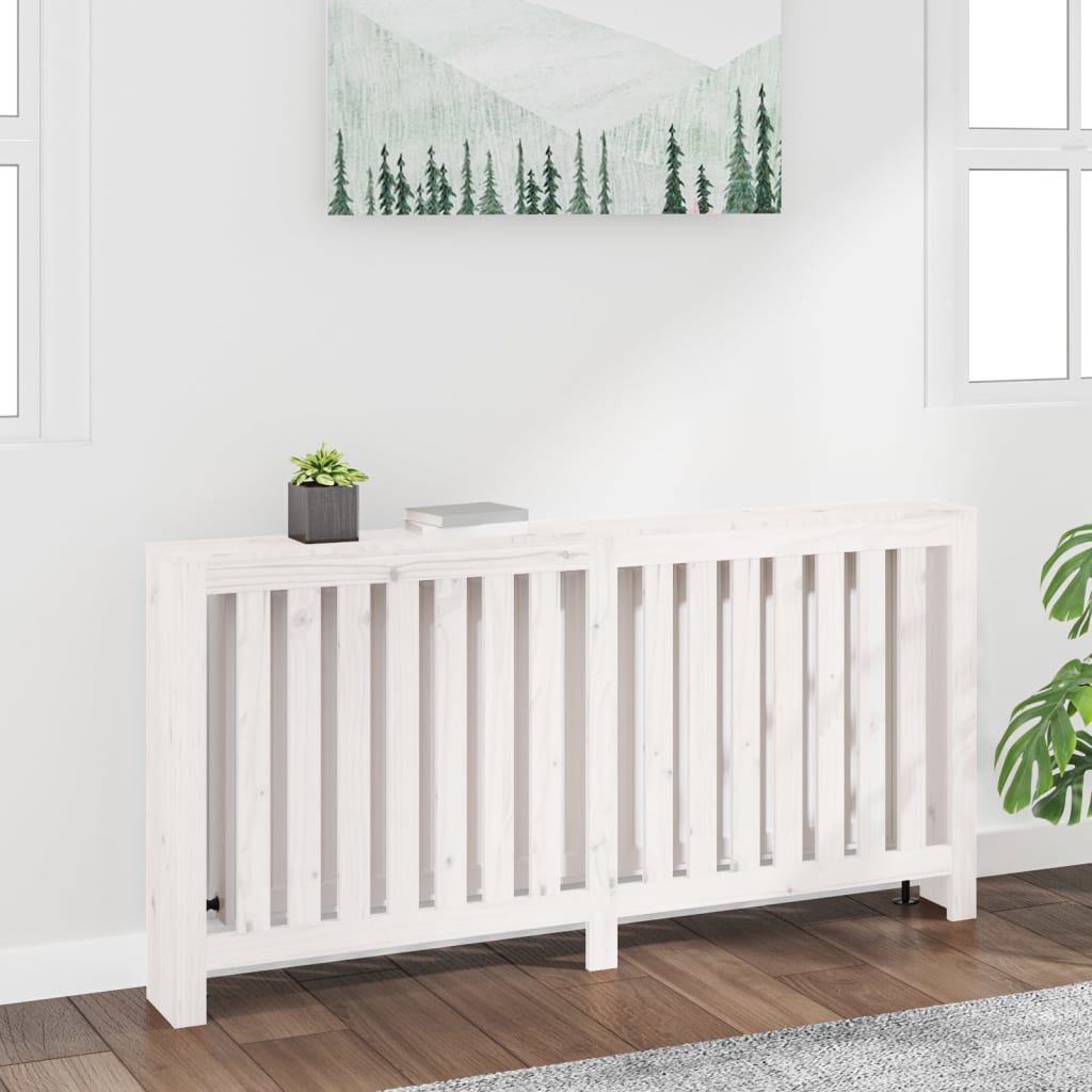 Radiatordeksel hvit 169x19x84 cm heltre furu vidaXL