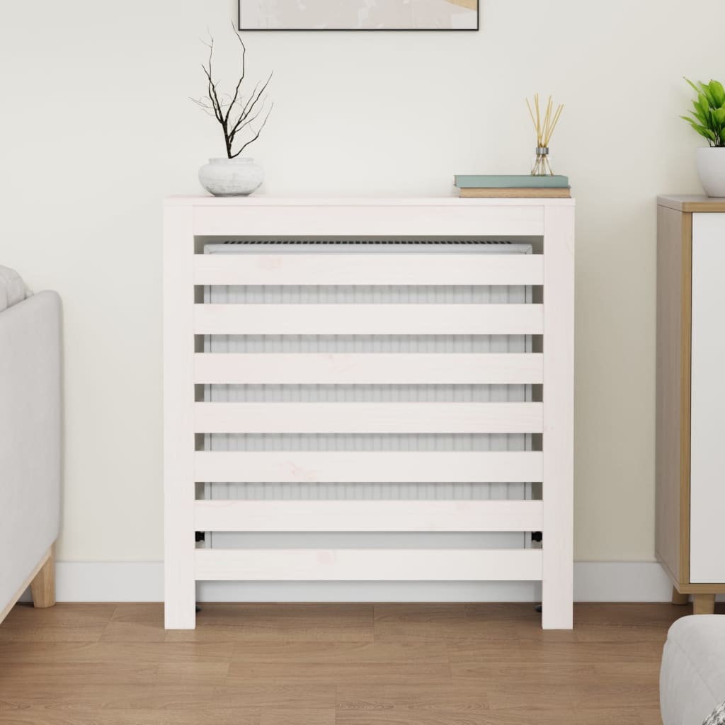 Radiatordeksel hvit 79,5x19x84 cm heltre furu vidaXL