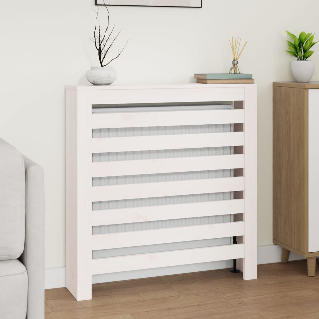 Radiatordeksel hvit 79,5x19x84 cm heltre furu vidaXL