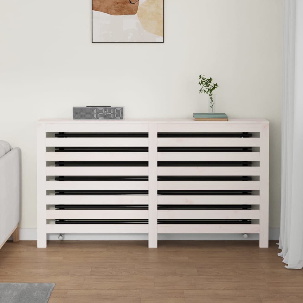 Radiatordeksel hvit 153x19x84 cm heltre furu vidaXL