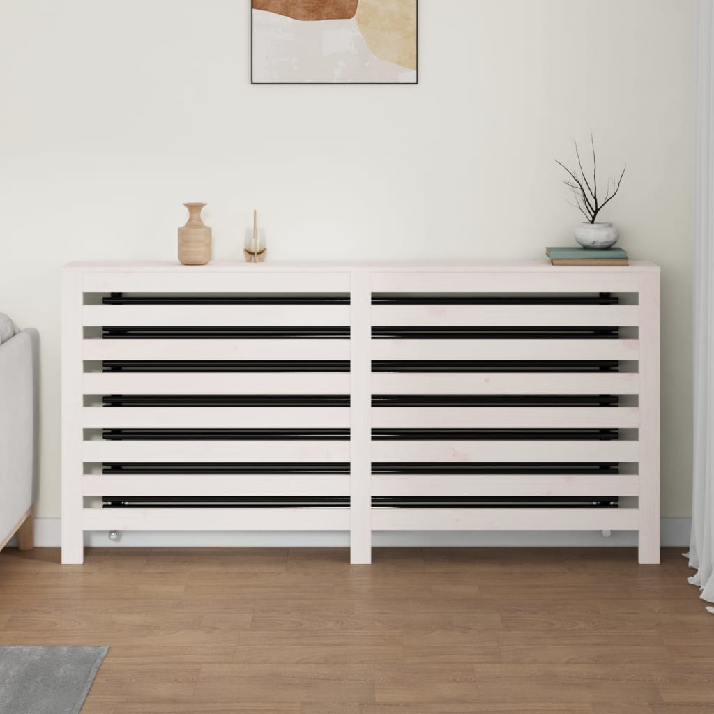Radiatordeksel hvit 169x19x84 cm heltre furu vidaXL