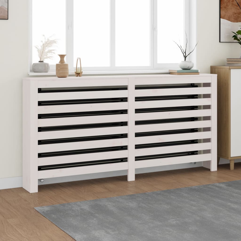 Radiatordeksel hvit 169x19x84 cm heltre furu vidaXL