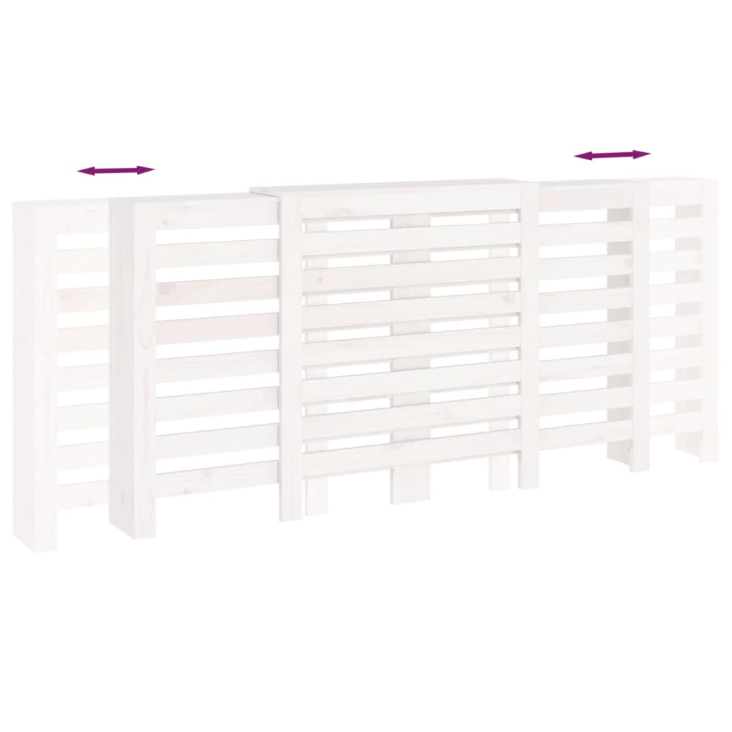 Radiatordeksel hvit 210x21x85 cm heltre furu vidaXL