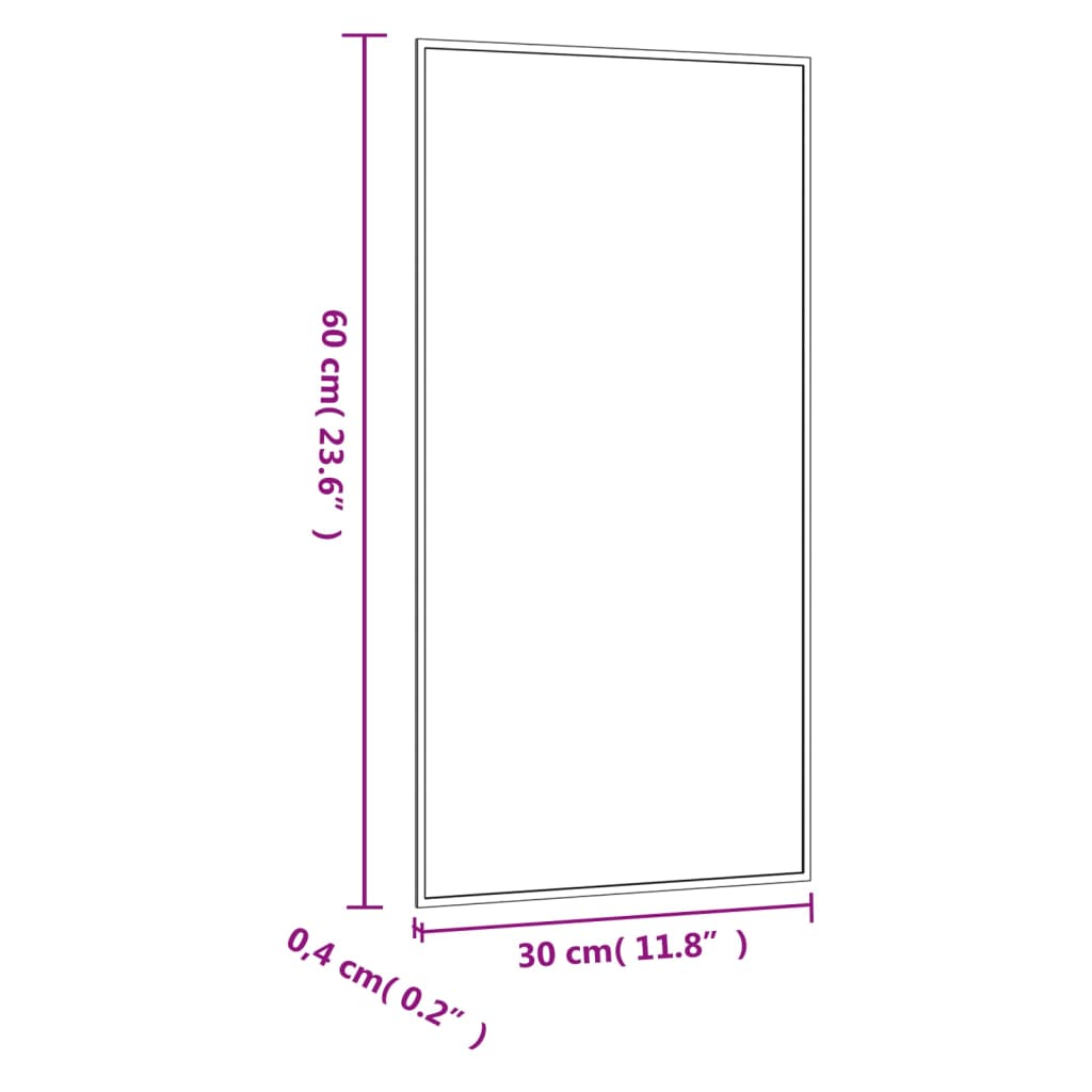 Veggspeil 30x60 cm glass rektangulær