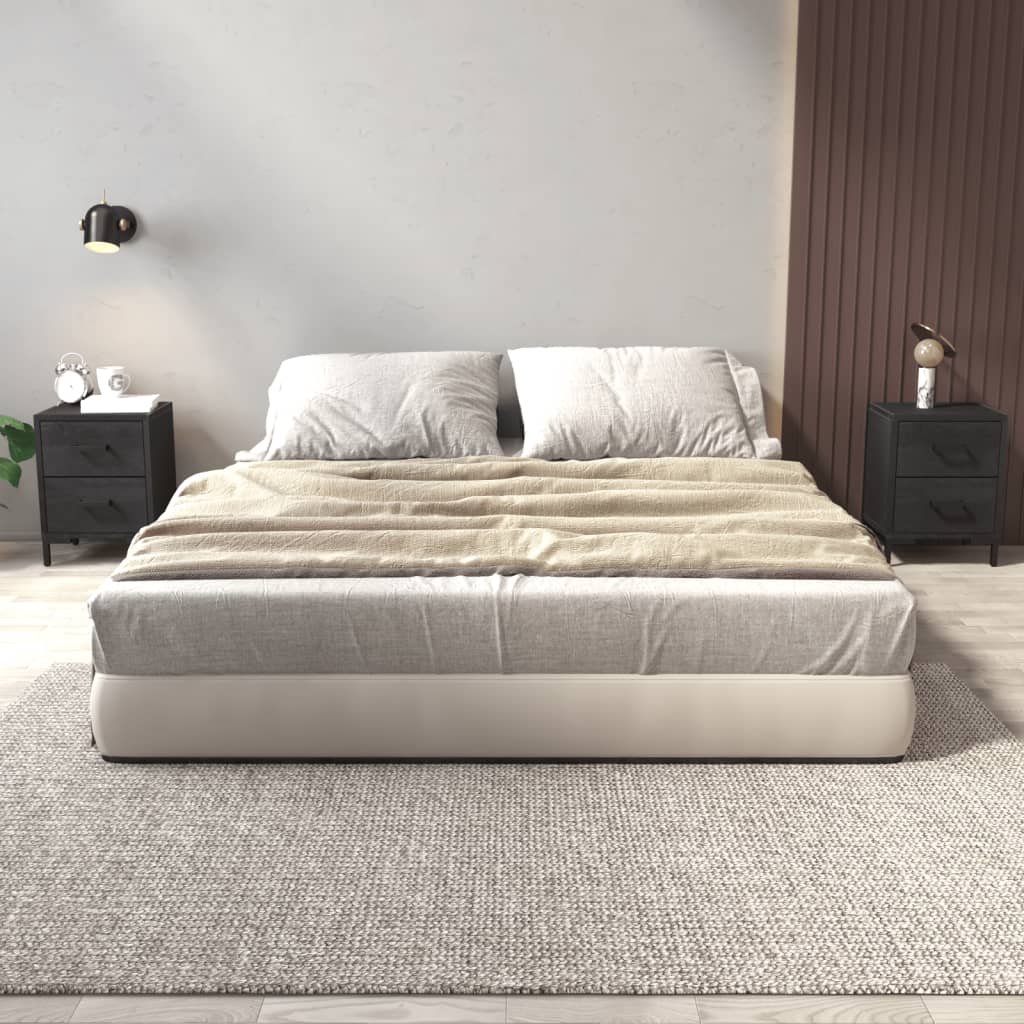 Nattbord 2 stk svart 36x30x45 cm heltre furu