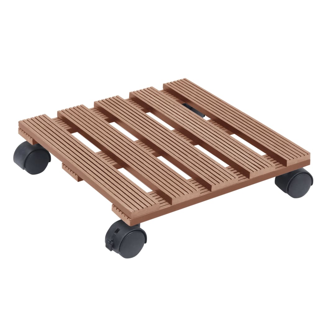 Pottetraller 4 stk brun 30x30x7,5 cm WPC