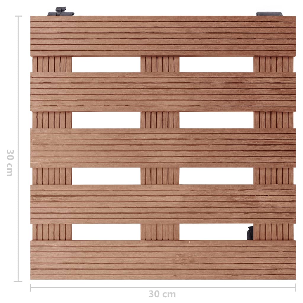 Pottetraller 4 stk brun 30x30x7,5 cm WPC