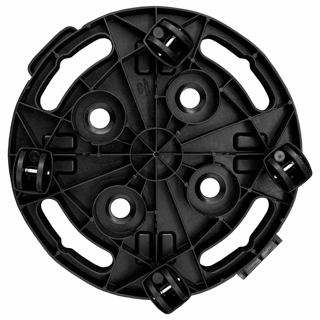 Plantetralle med hjul 2 stk diameter 30 cm svart 170 kg