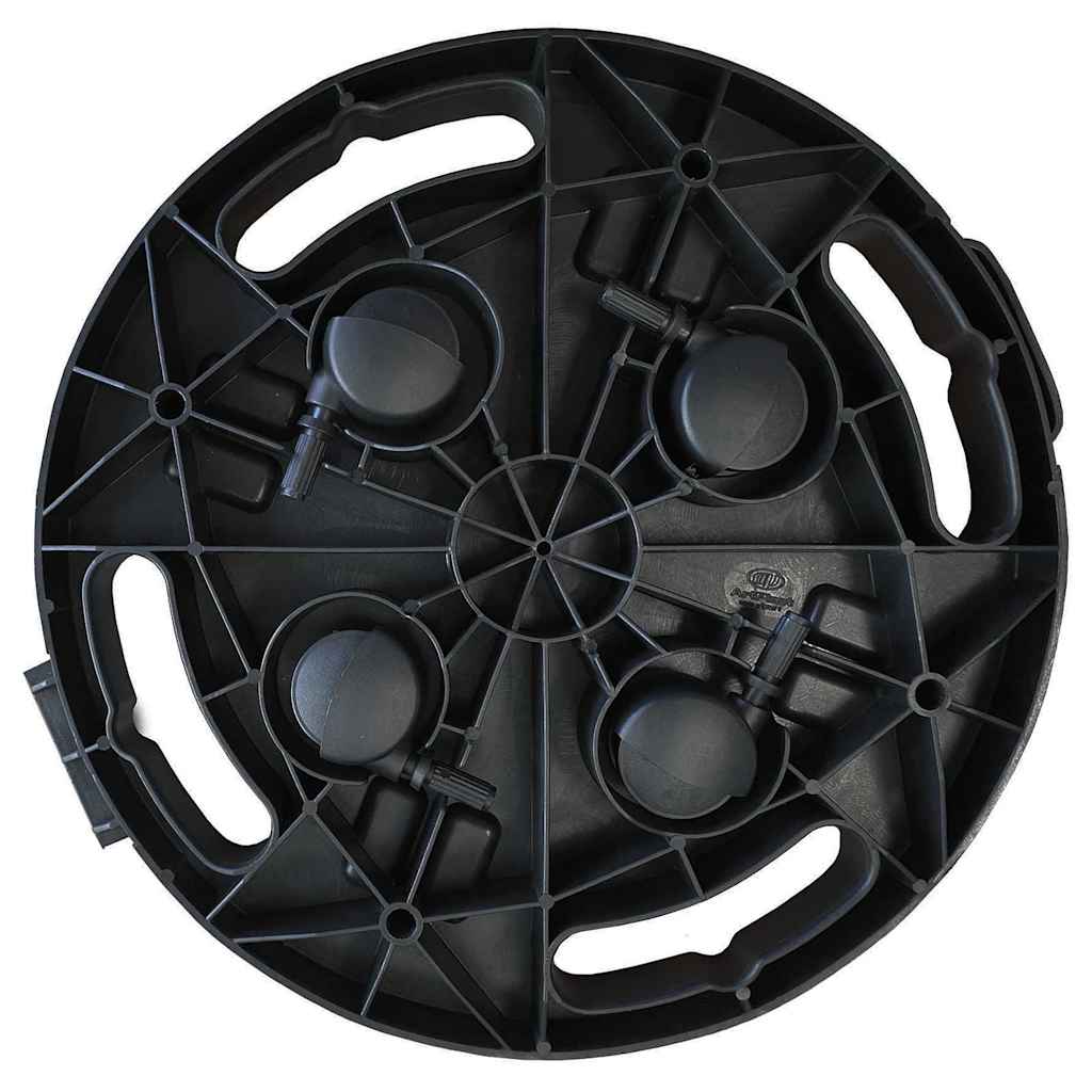 Plantetralle med hjul 2 stk diameter 30 cm svart 170 kg