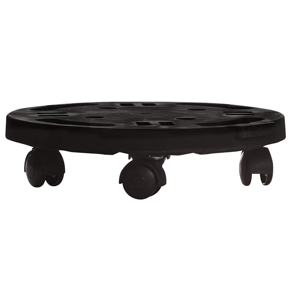 Plantetralle med hjul 5 stk diameter 30 cm svart 170 kg