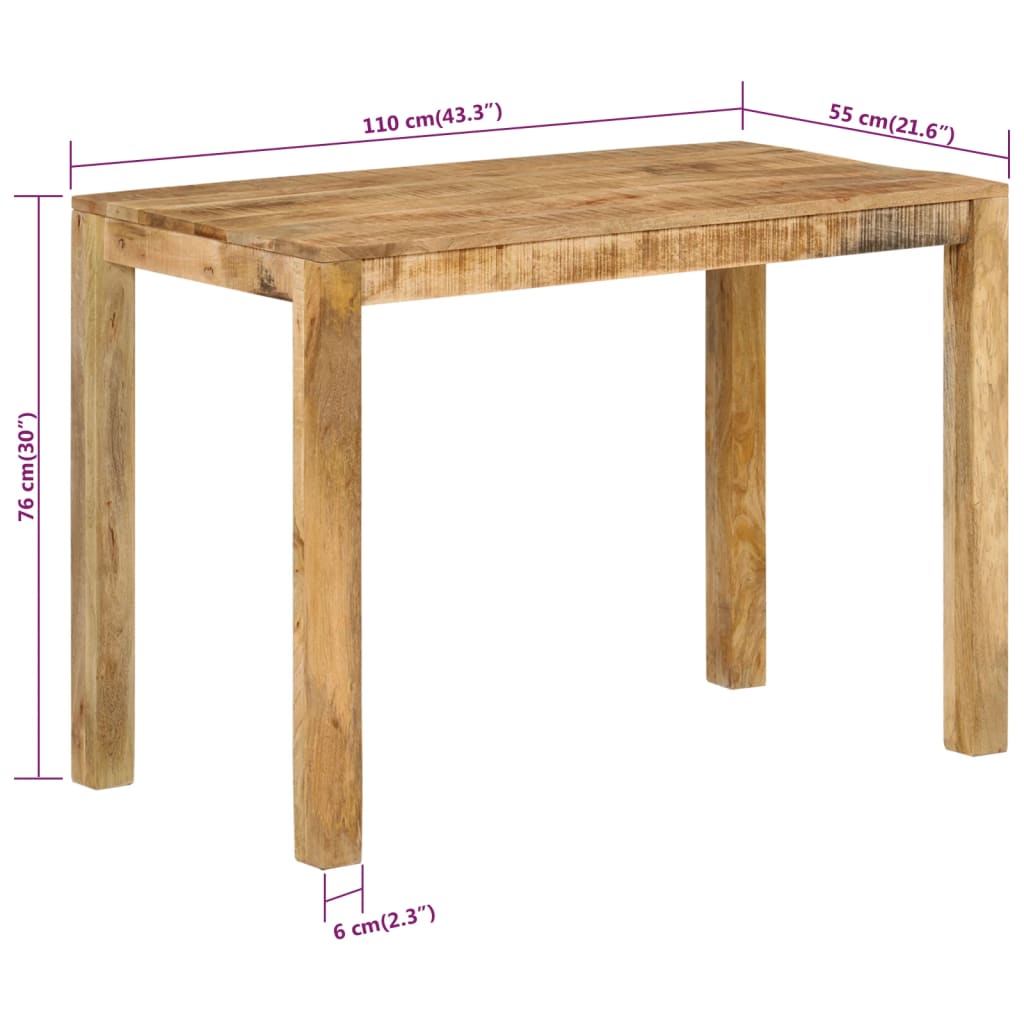 Spisebord 110x55x76 cm heltre mango