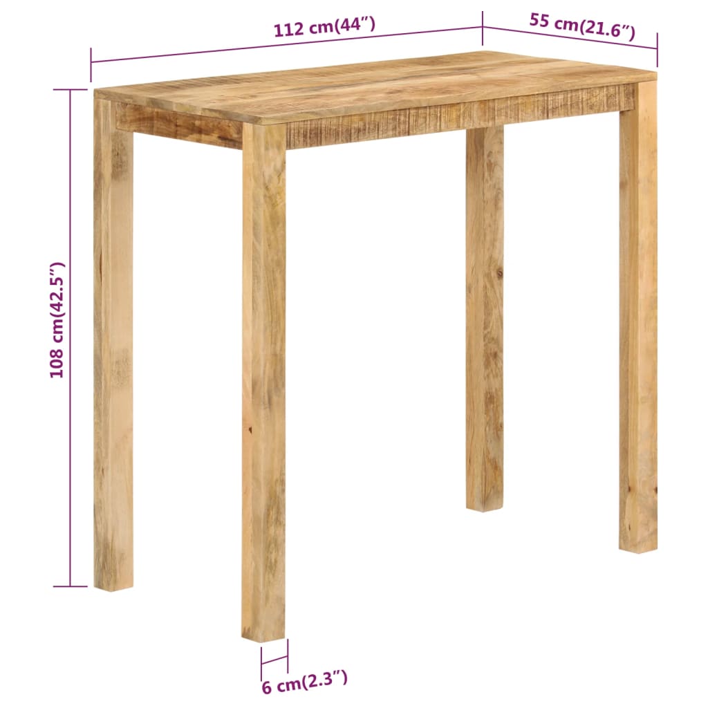 Barbord 112x55x108 cm heltre mango