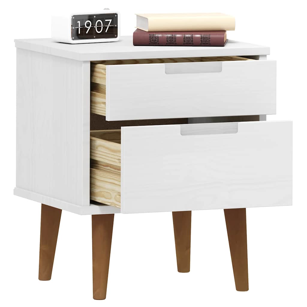 Nattbord MOLDE hvit 40x35x48 cm heltre furu