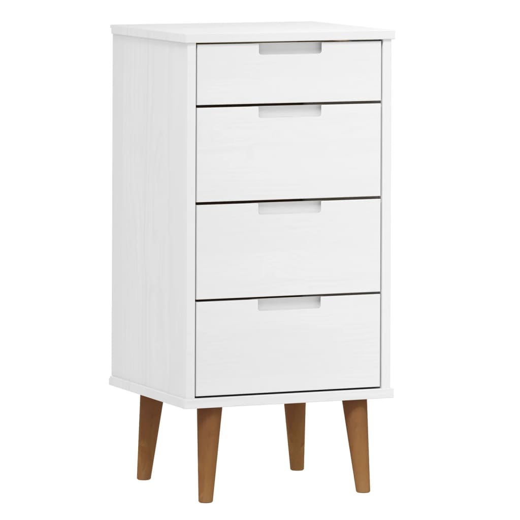 Kommode MOLDE hvit 40x35x82 cm heltre furu
