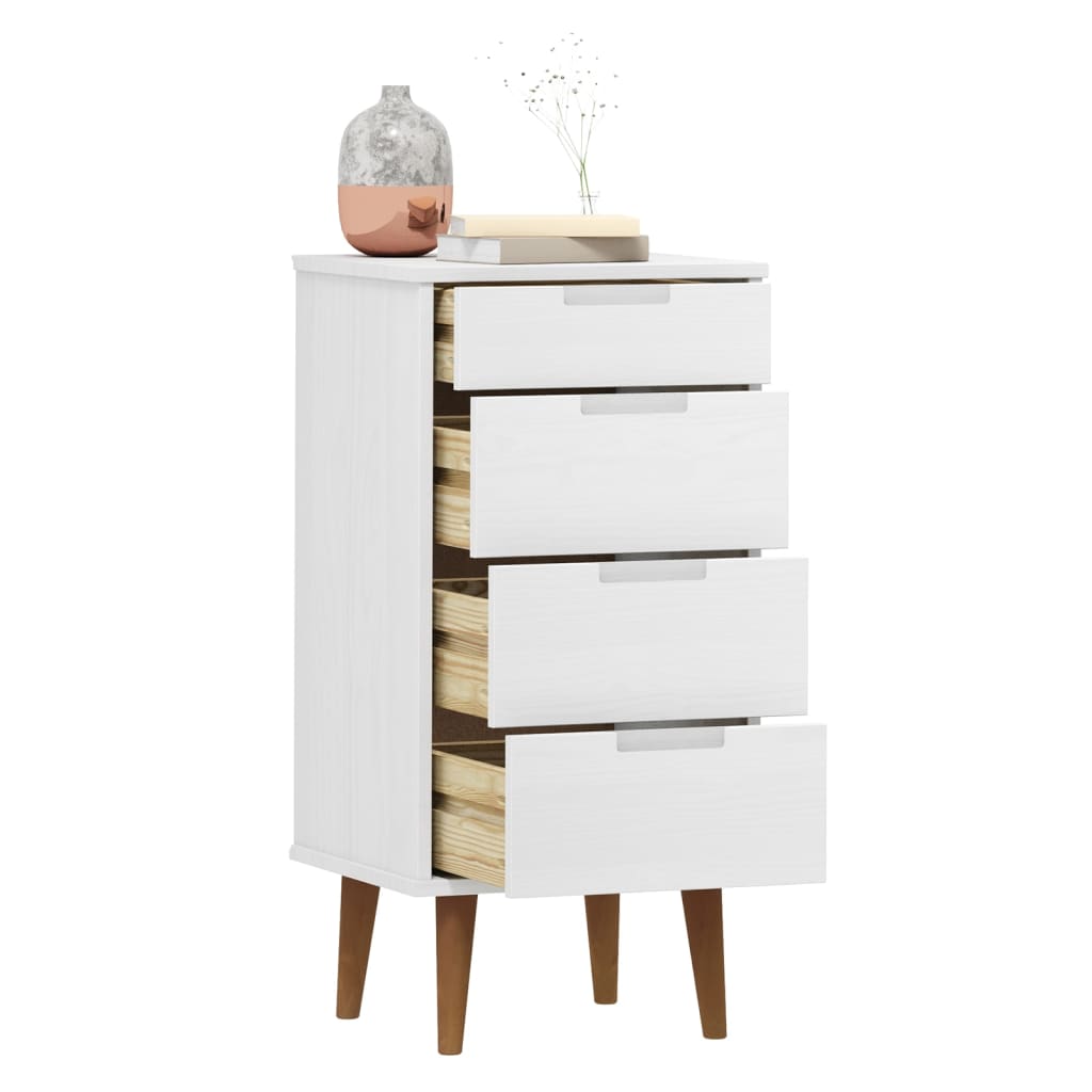 Kommode MOLDE hvit 40x35x82 cm heltre furu