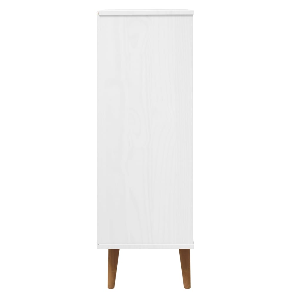 Skoskap MOLDE hvit 59,5x35x103 cm heltre furu
