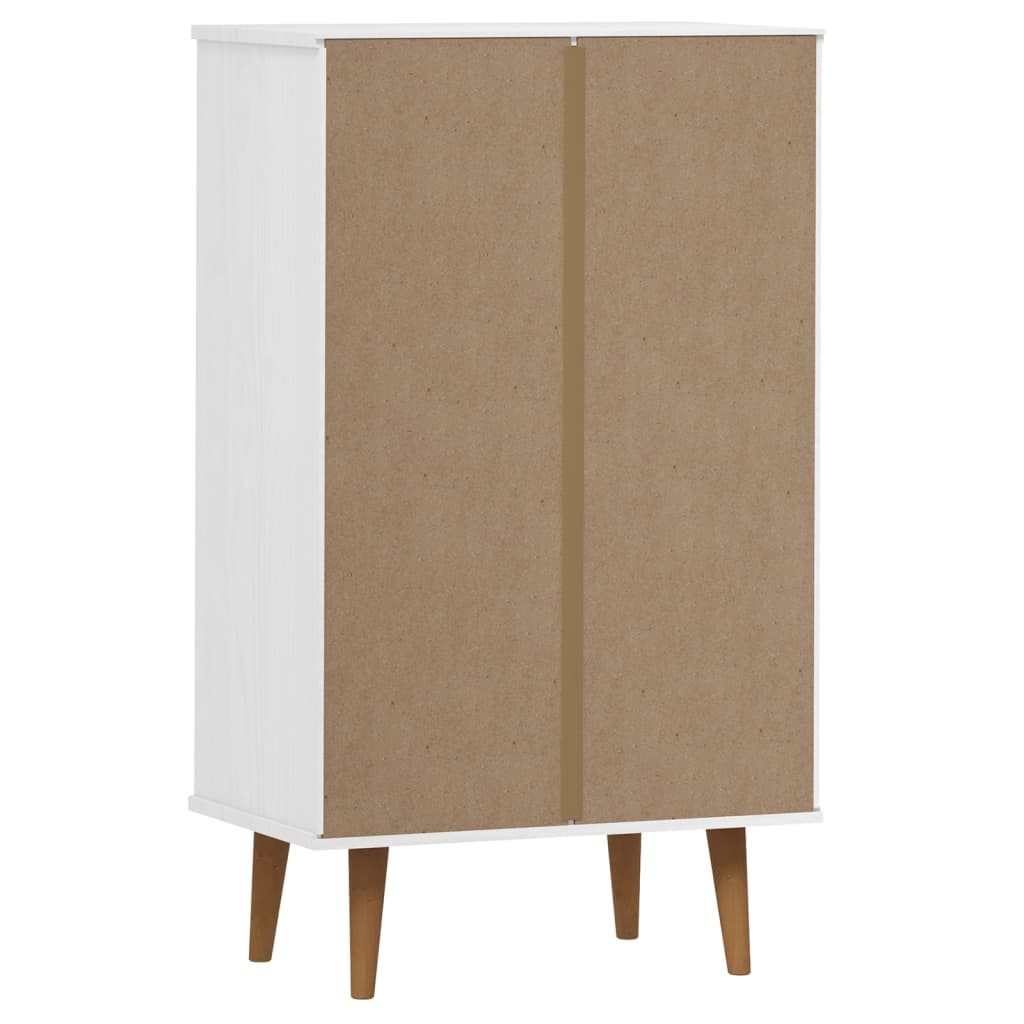 Skoskap MOLDE hvit 59,5x35x103 cm heltre furu