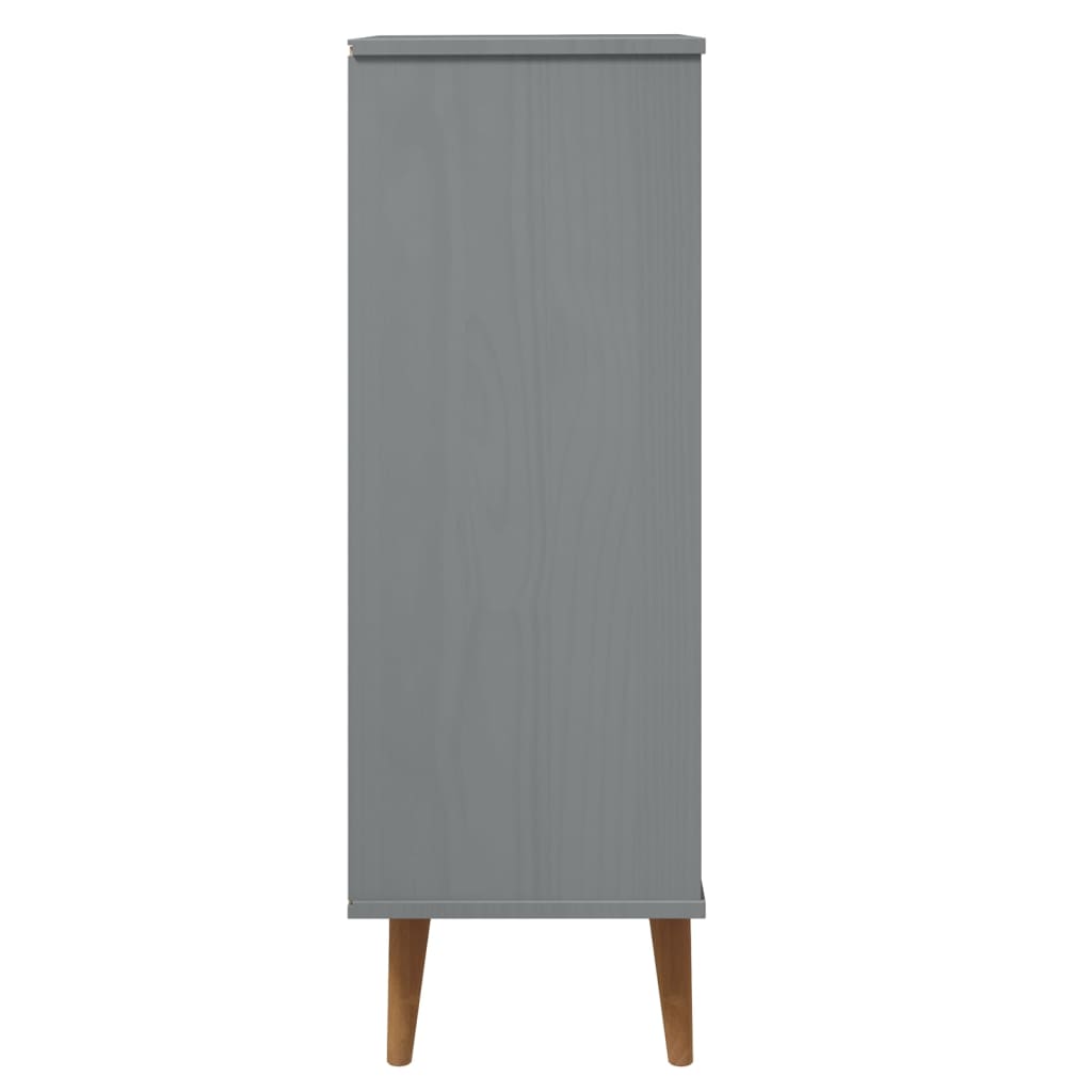 Skoskap MOLDE grå 59,5x35x103 cm heltre furu