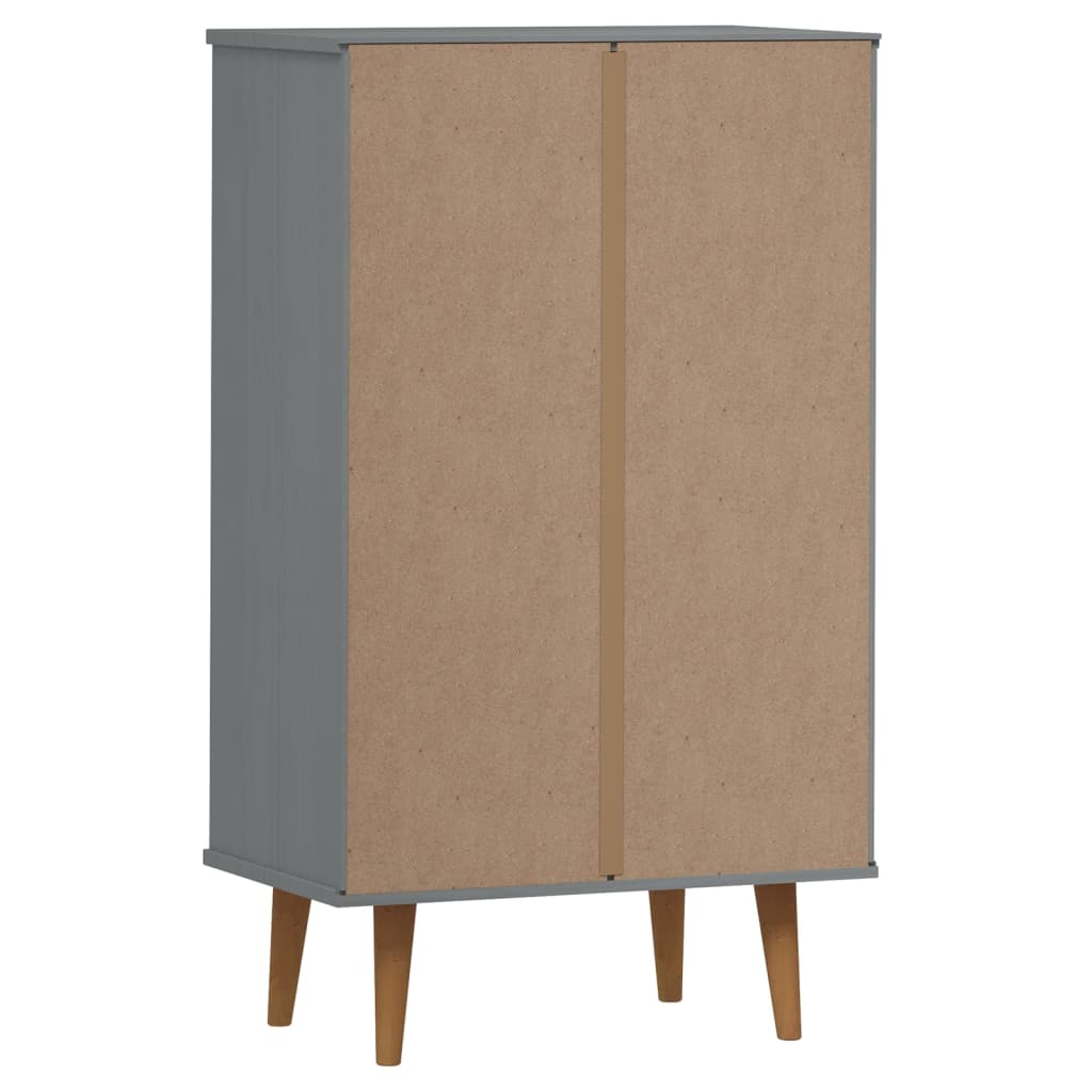 Skoskap MOLDE grå 59,5x35x103 cm heltre furu