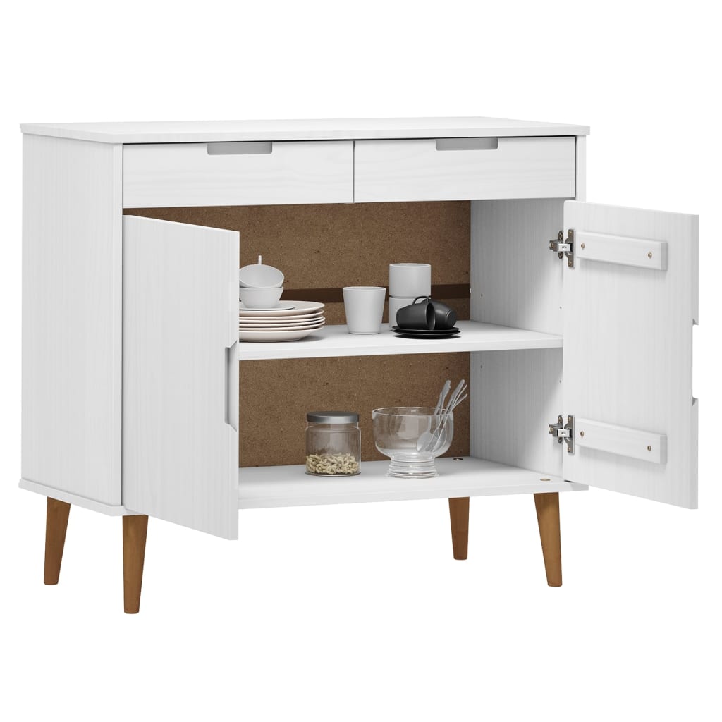 Skjenk MOLDE hvit 90x40x80 cm heltre furu