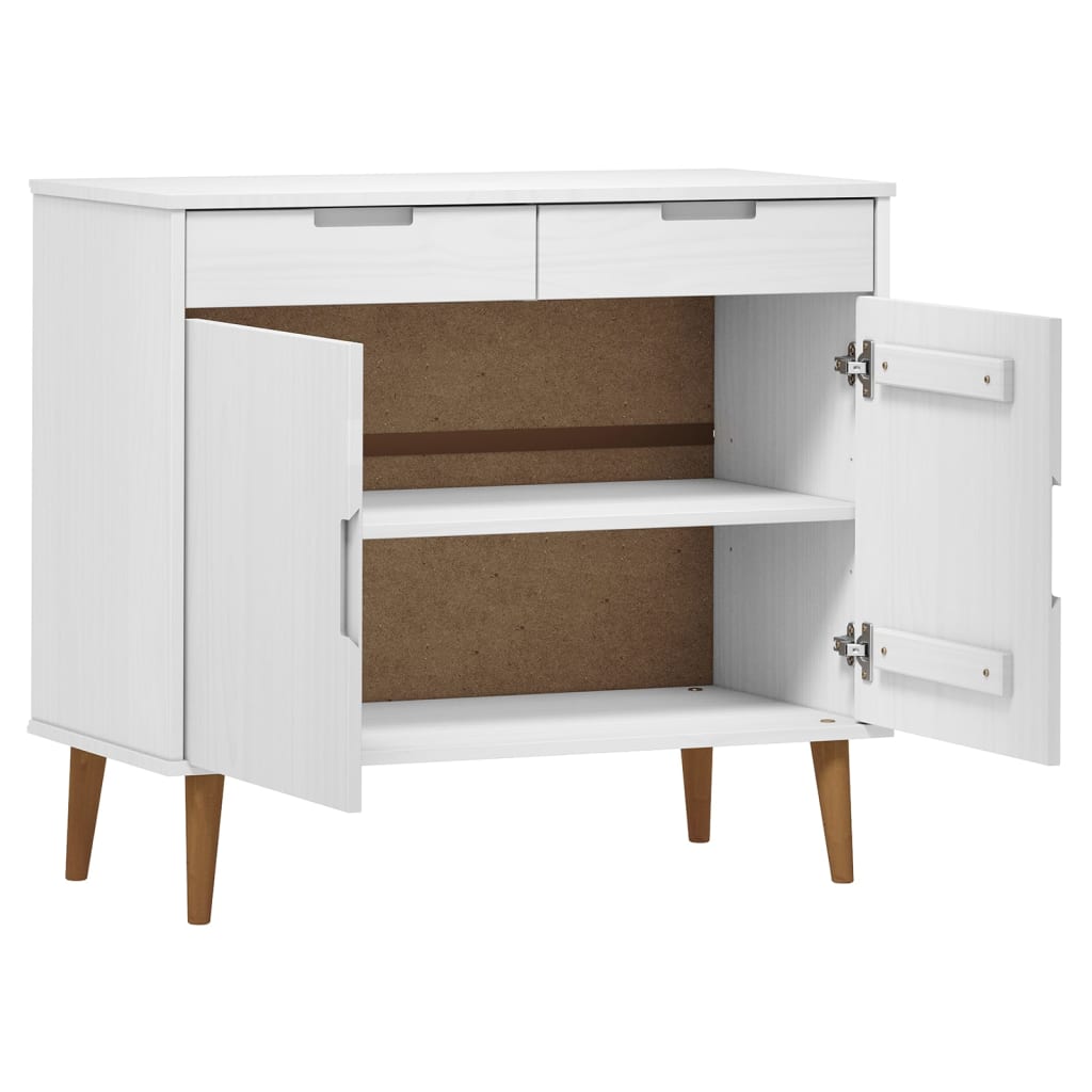 Skjenk MOLDE hvit 90x40x80 cm heltre furu