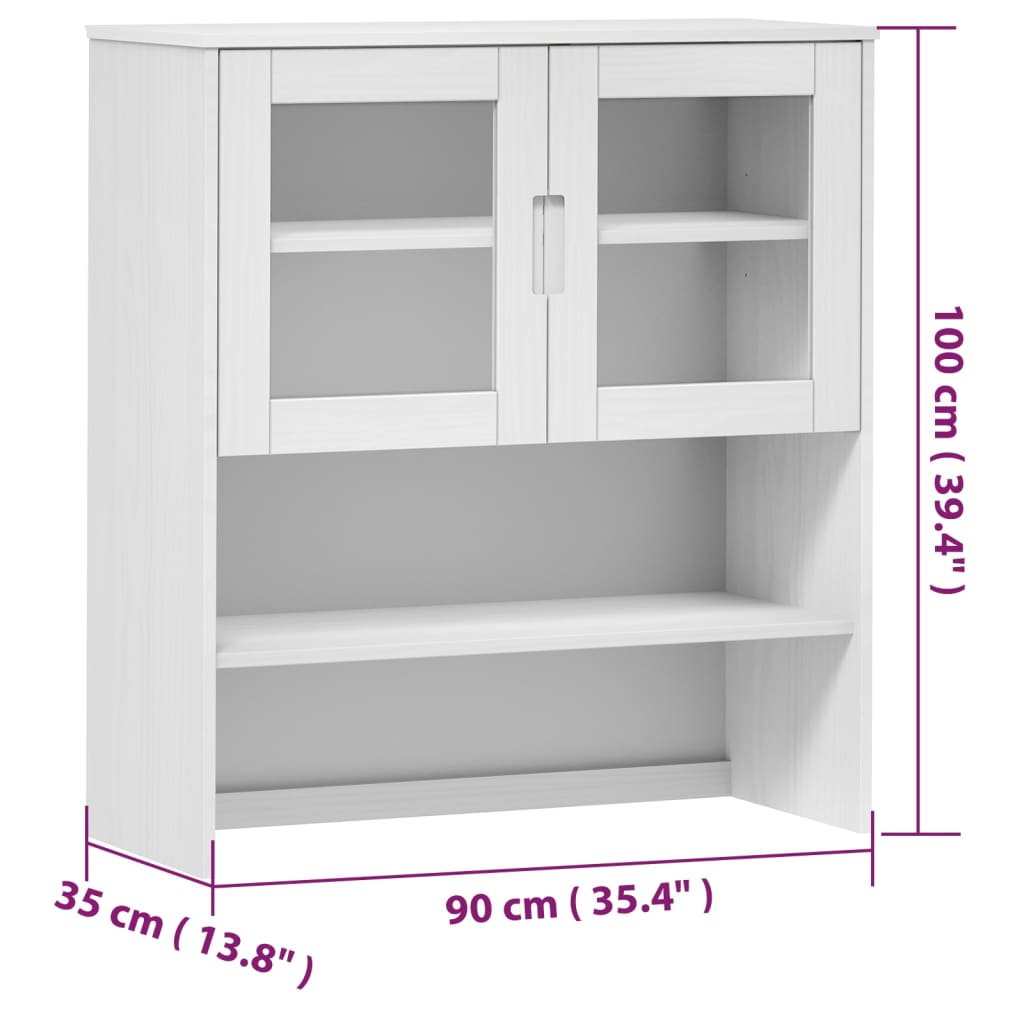 Skjenketopp MOLDE hvit 90x35x100 cm heltre furu