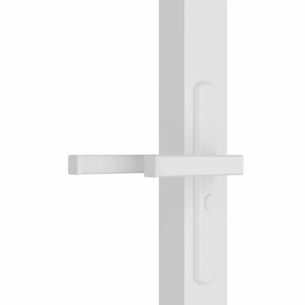 Innerdør 83x201,5 cm hvit ESG glass og aluminium