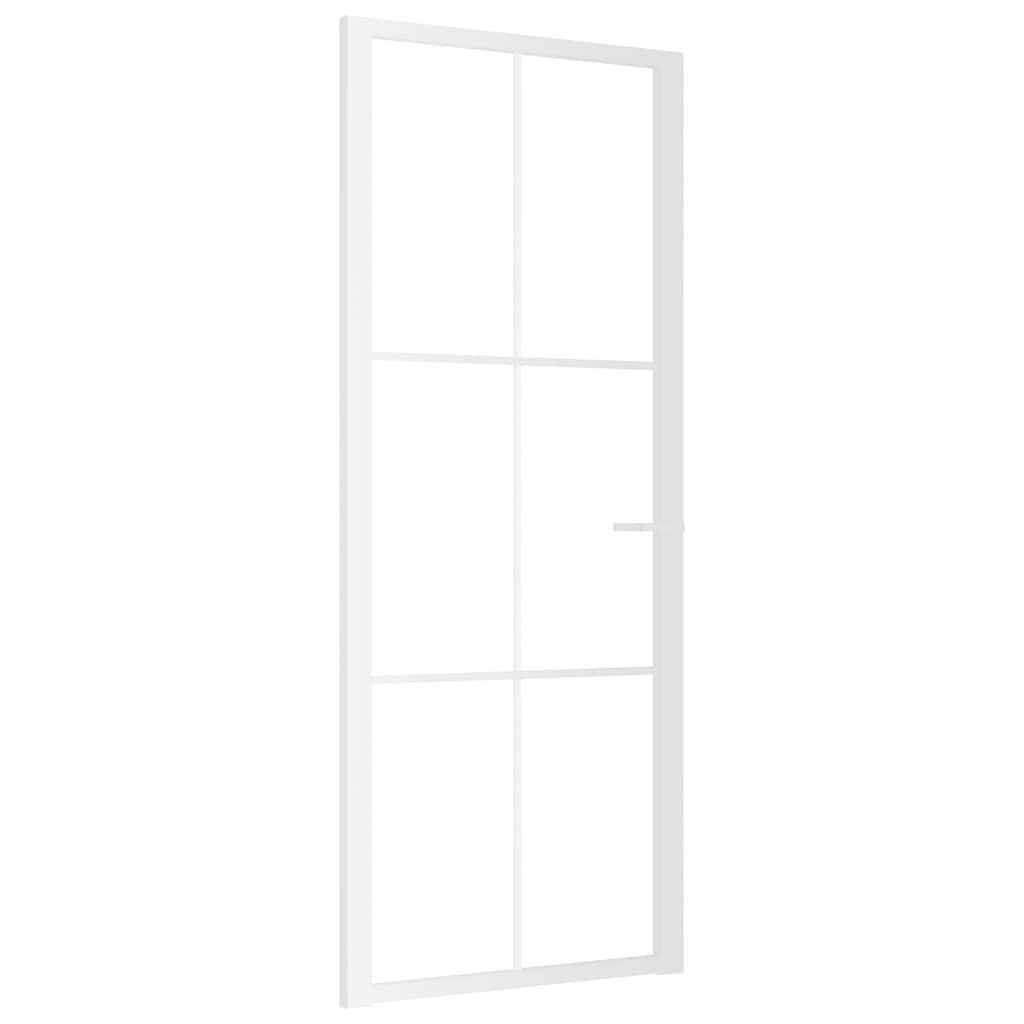 Innerdør 83x201,5 cm hvit ESG glass og aluminium